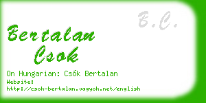 bertalan csok business card